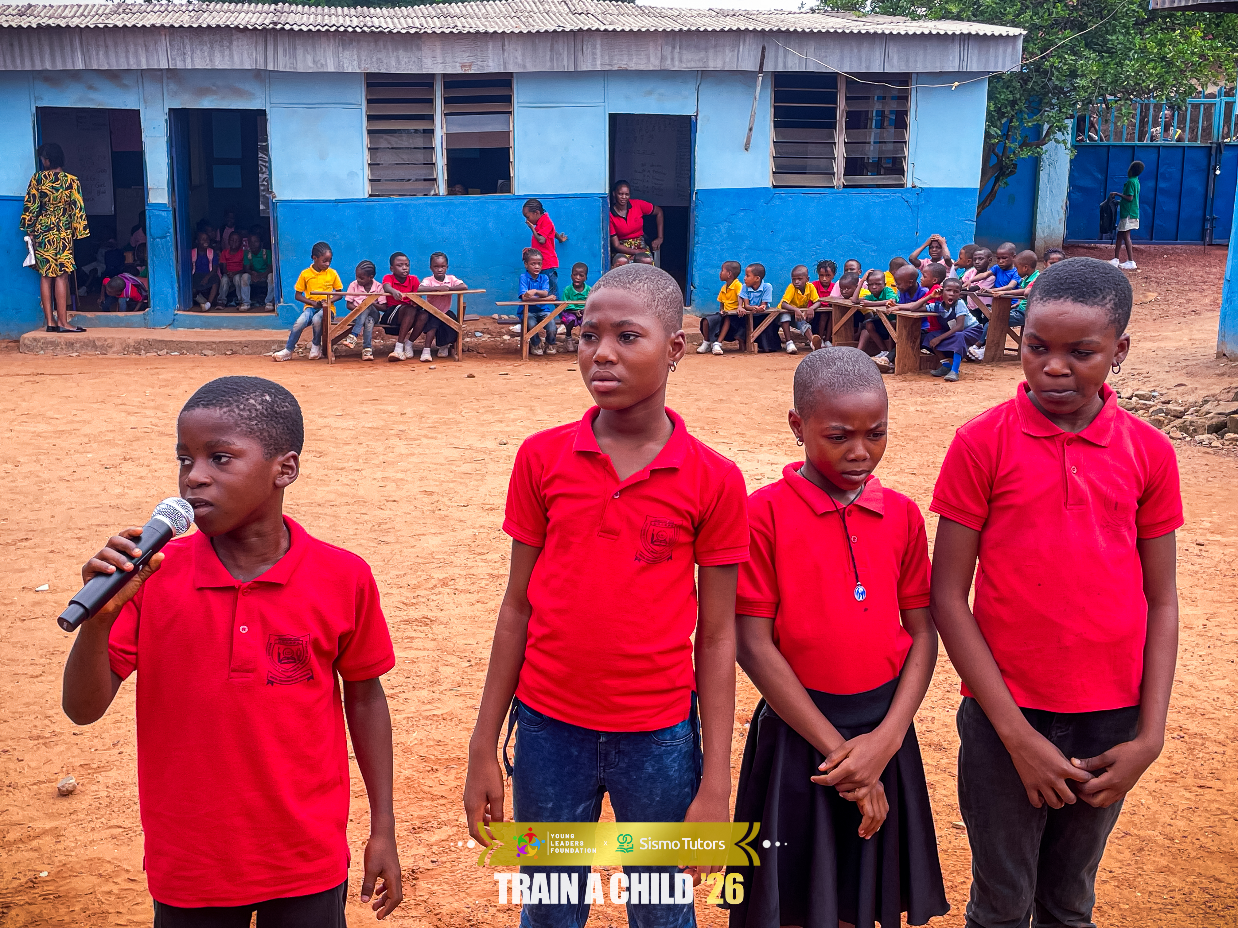 Children participating in a foundation activity